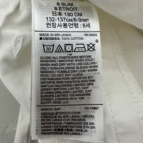 GAP kids white shorts size 8 Slim - Picture 7 of 9